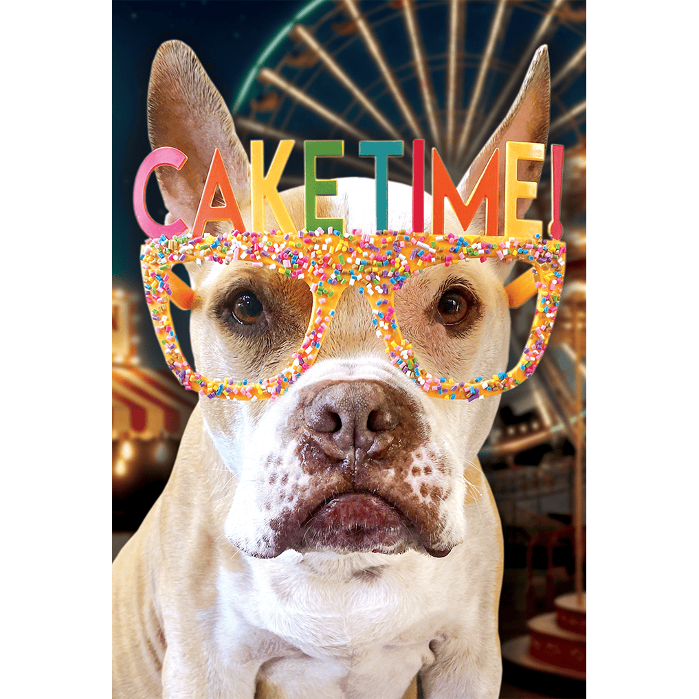 Pictura Stella Sunglasses birthday card with lenticular design featuring stylish sunglasses and celebratory graphics.